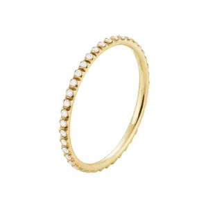 Georg Jensen Signature 18ct Yellow Gold Diamond Small Ring