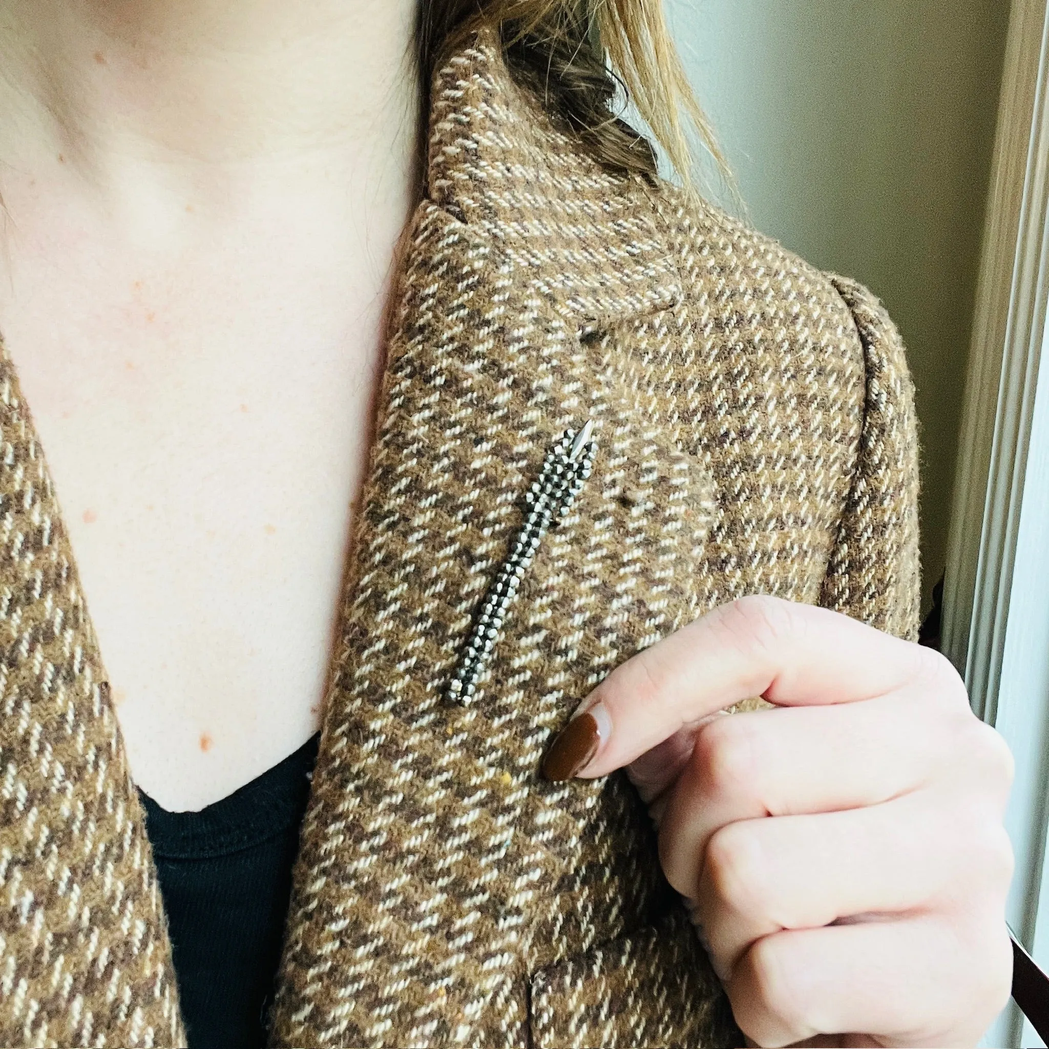 Georgian Shooting Star Cut Steel Bar Pin