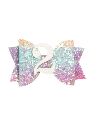Glitter 2nd Birthday Hair Clip