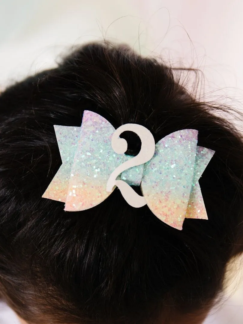 Glitter 2nd Birthday Hair Clip
