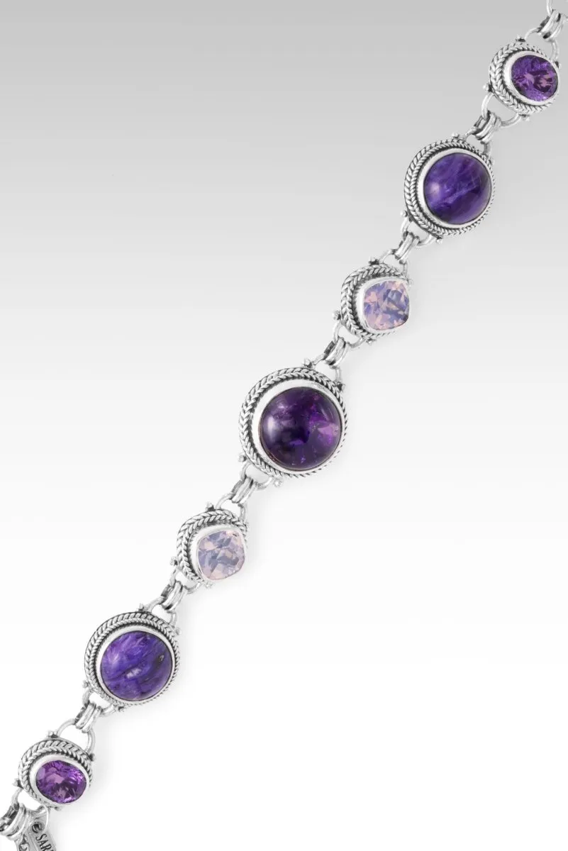 Glory Everywhere Bracelet? in Chevron Amethyst, Charoite, Amethyst & Lavender Moon Quartz