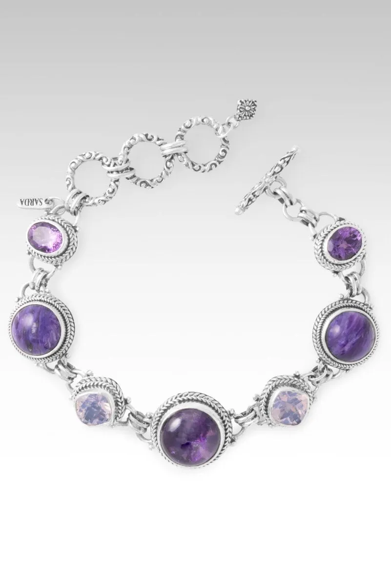Glory Everywhere Bracelet? in Chevron Amethyst, Charoite, Amethyst & Lavender Moon Quartz