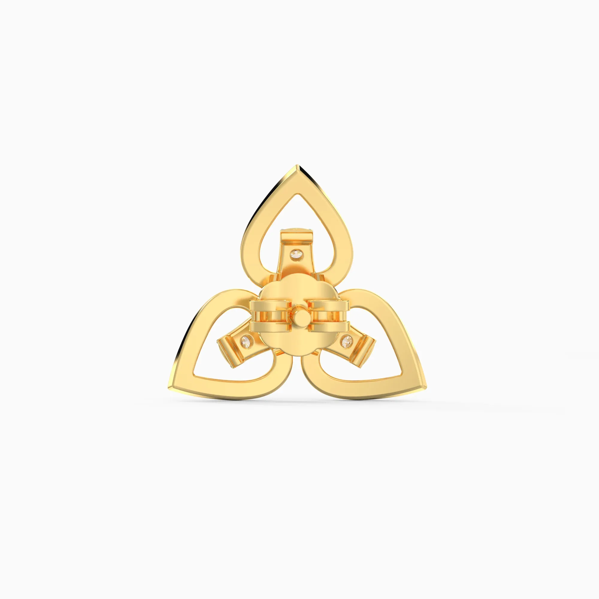 Gold Floral Triad Diamond Earrings