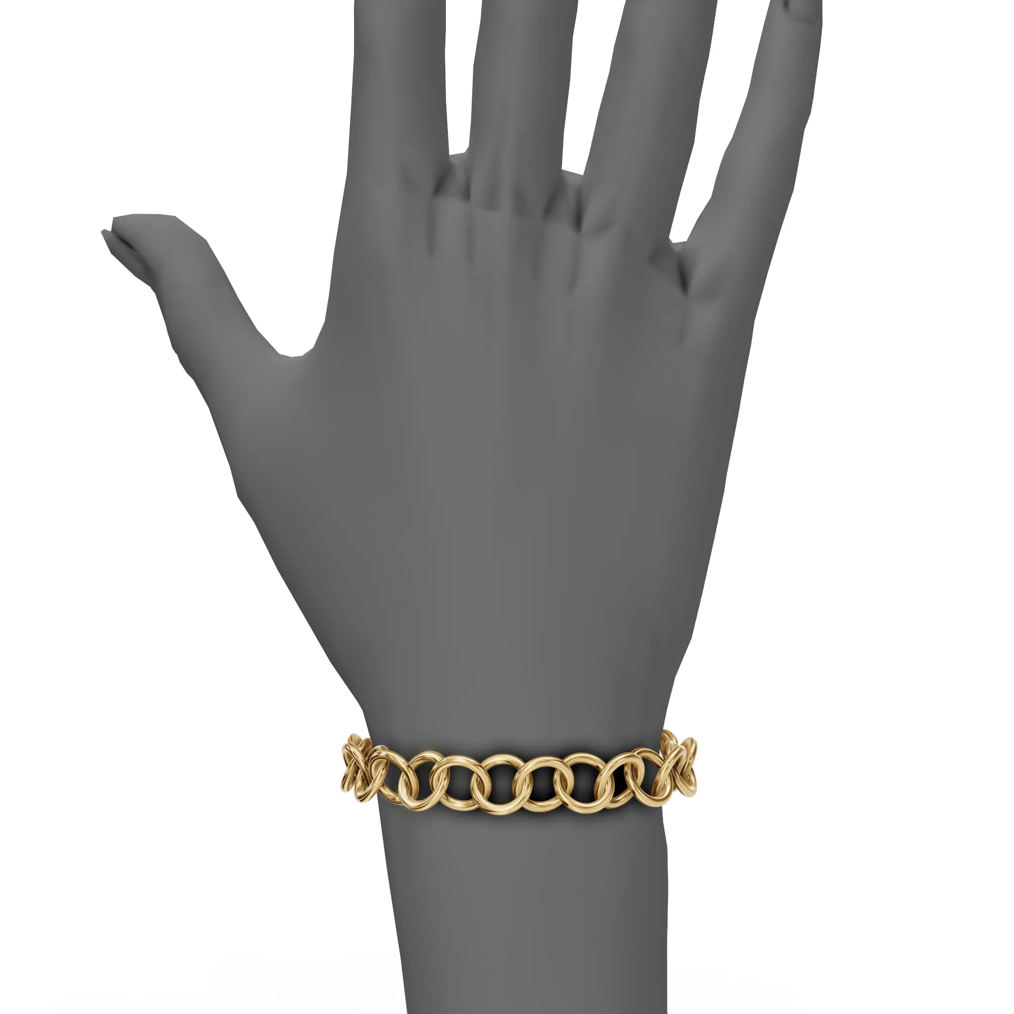 Gold Handmade Circle Chain Bracelet