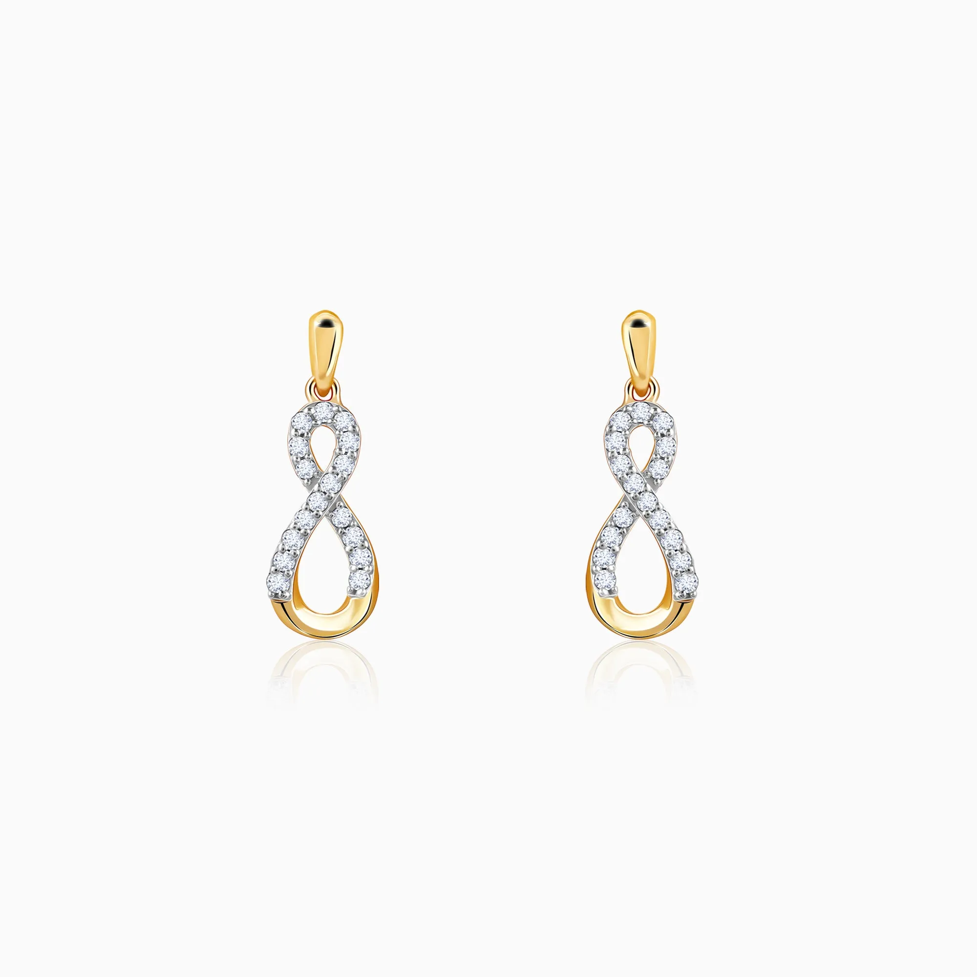 Gold Infinity Glow Diamond Earrings