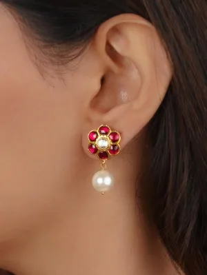 Gold Plated Jadau Kundan Earrings - ME1375
