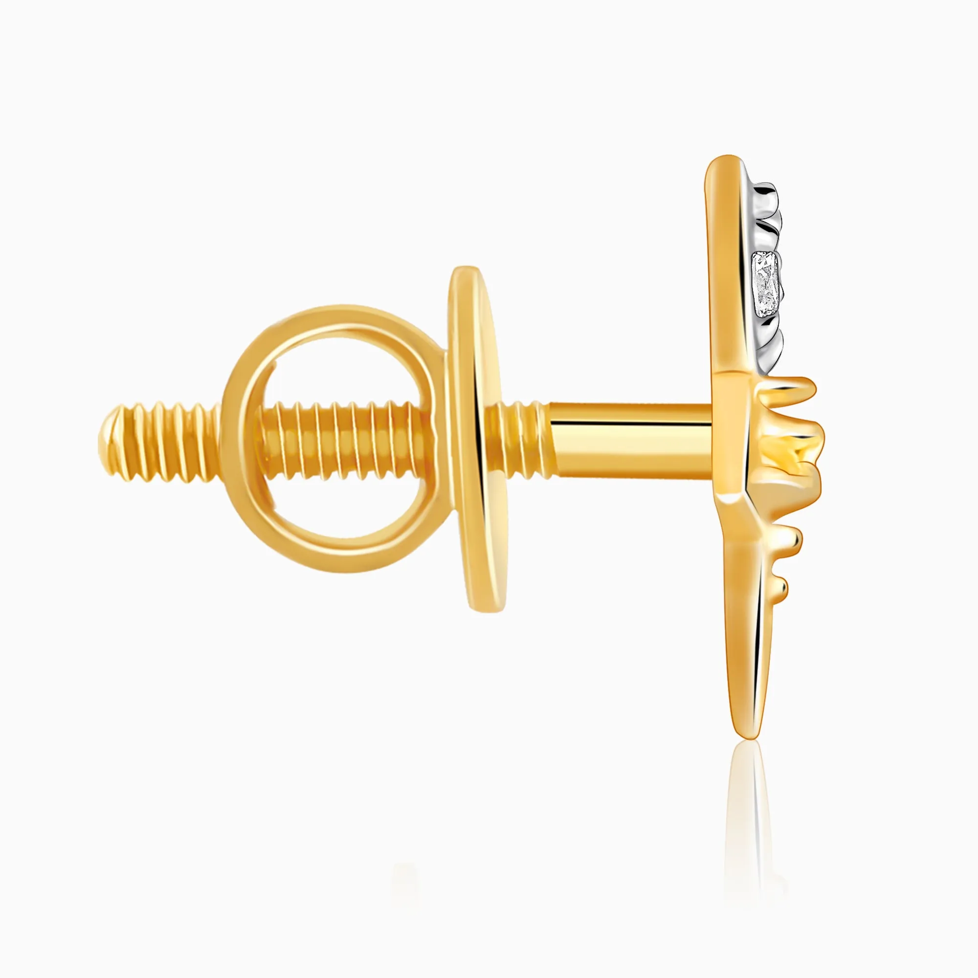 Gold Shining Star Diamond Earrings