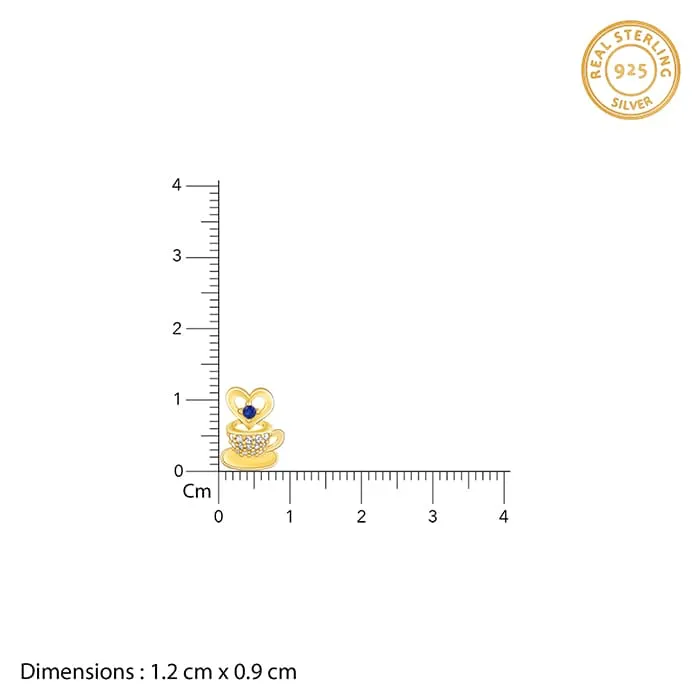 Golden Coffee Love Stud Earrings
