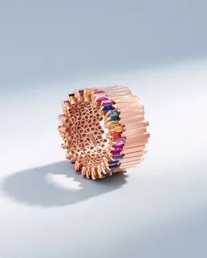 Golden Milli Stacker Rainbow Sapphire Eternity Band