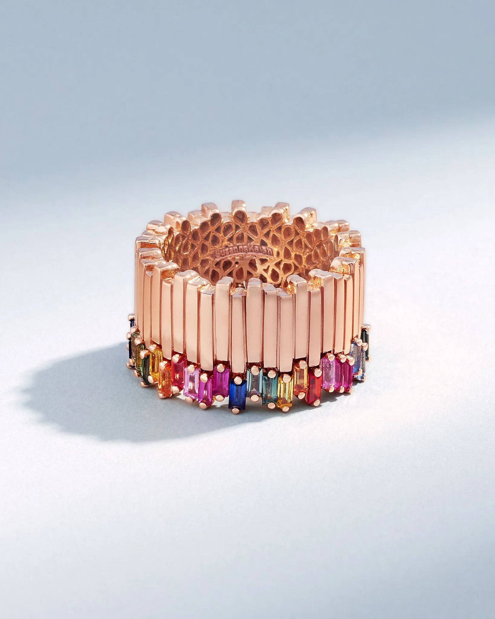 Golden Milli Stacker Rainbow Sapphire Eternity Band