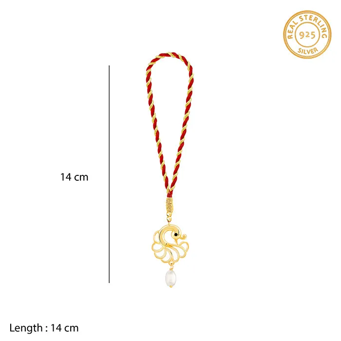 Golden Pearl Peacock Lumba Rakhi