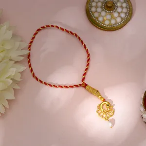 Golden Pearl Peacock Lumba Rakhi