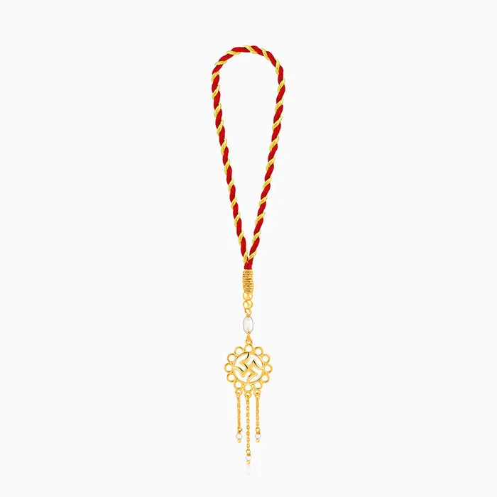 Golden Swastik Bloom Lumba Rakhi