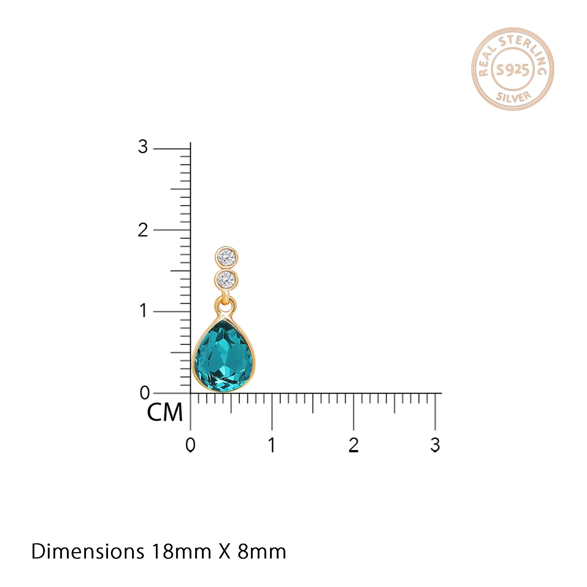 Golden Turquoise Blue Tear Drop Earrings