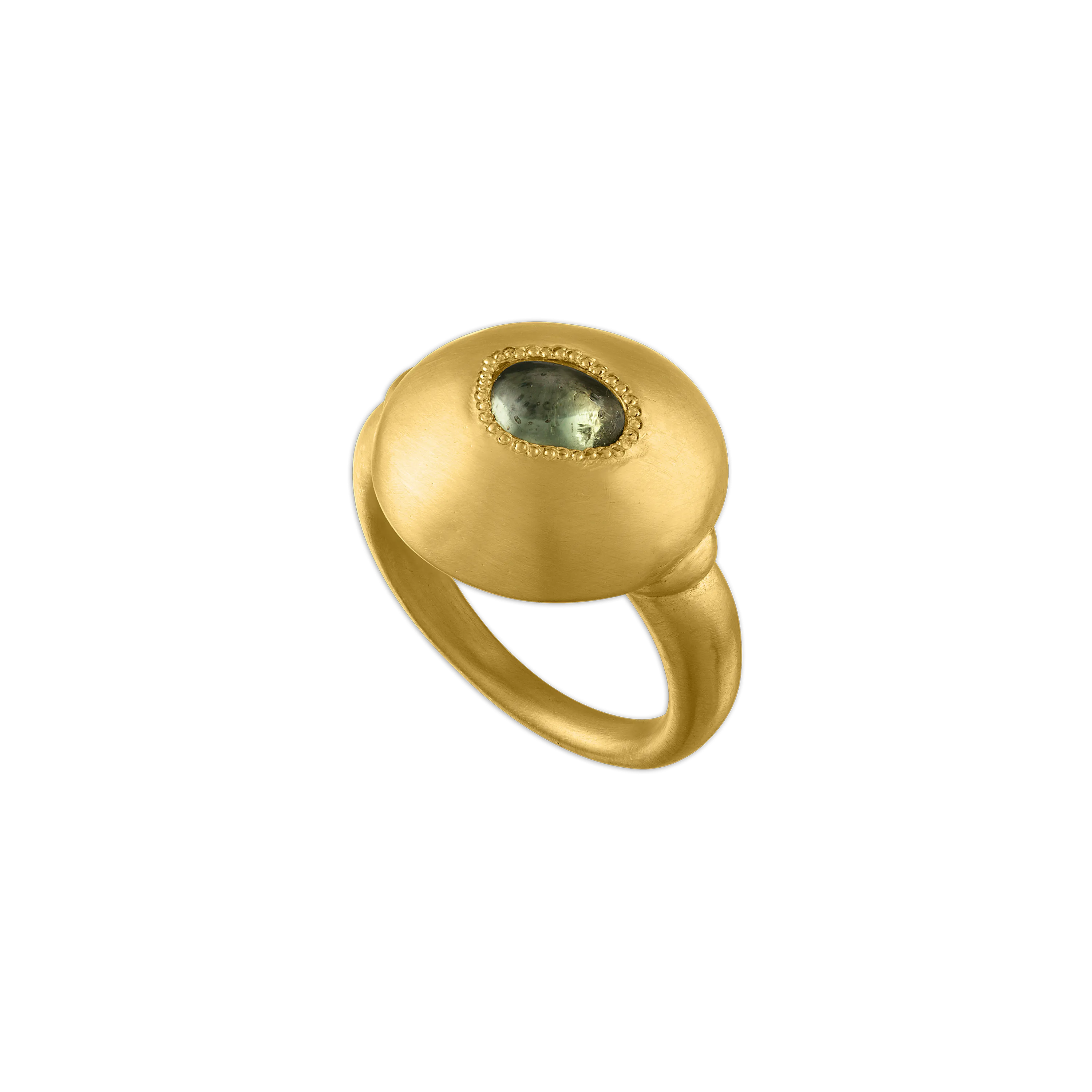 Green Sapphire Bulla Dome Ring
