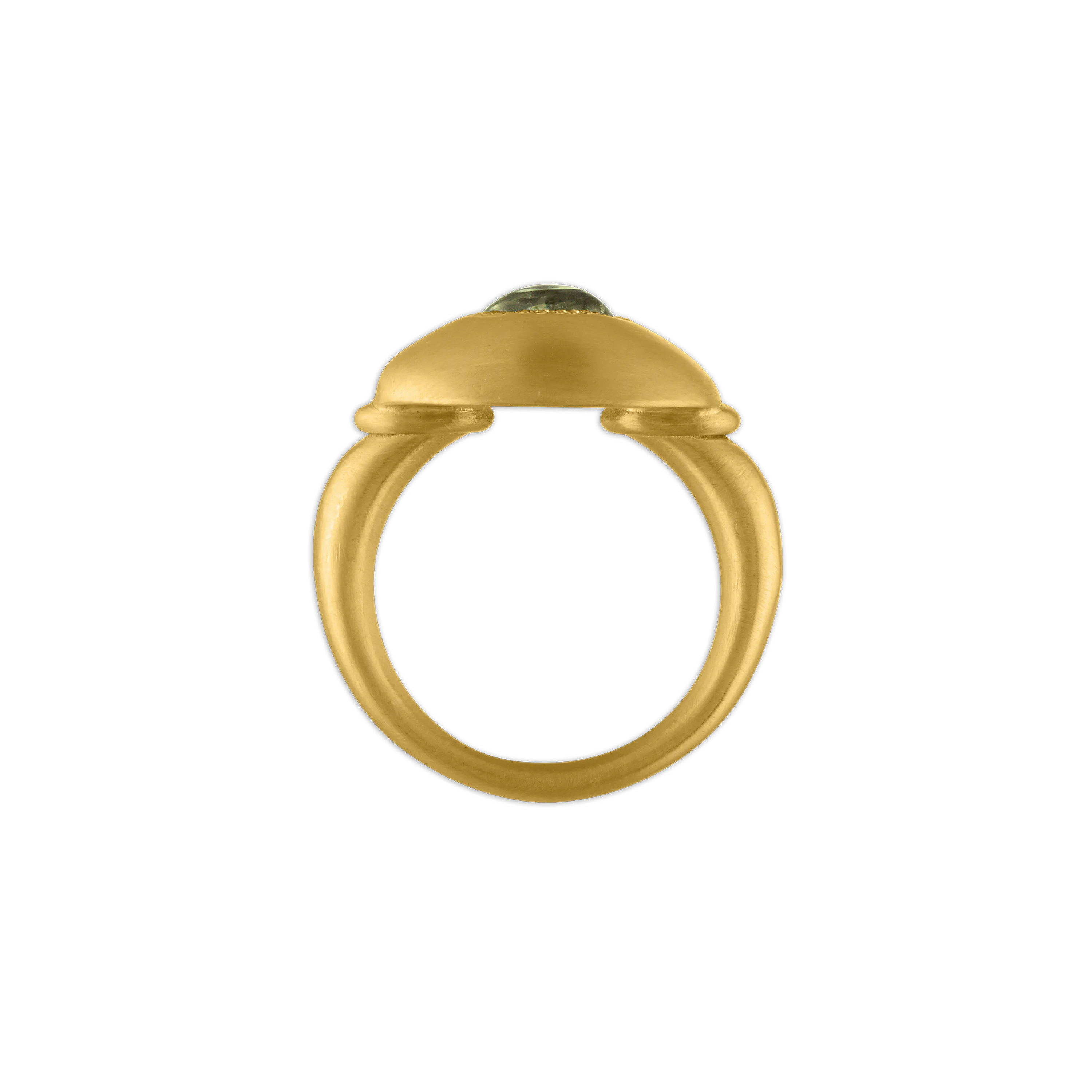Green Sapphire Bulla Dome Ring