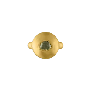 Green Sapphire Bulla Dome Ring