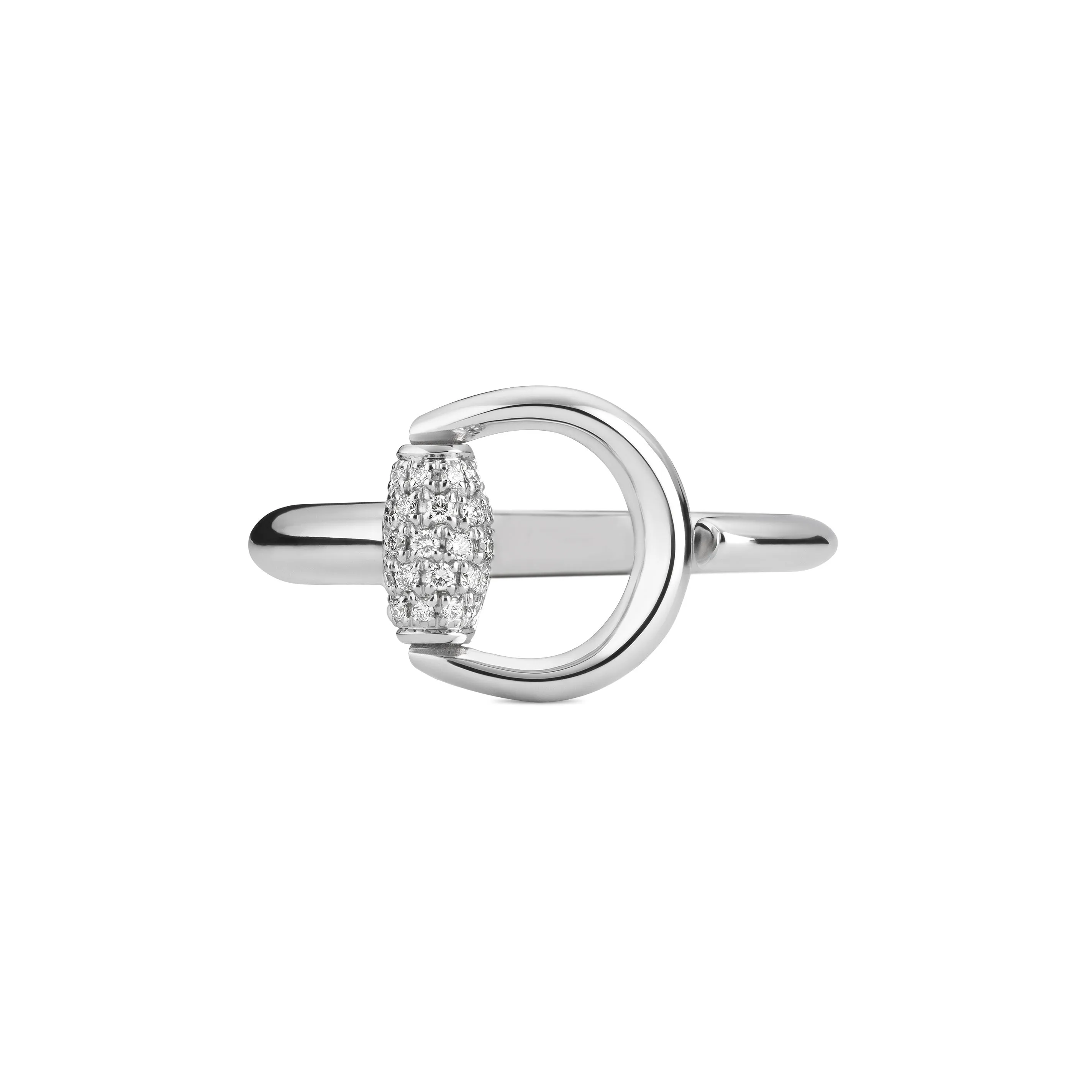 Gucci Horsebit 18ct White Gold and Diamond Ring