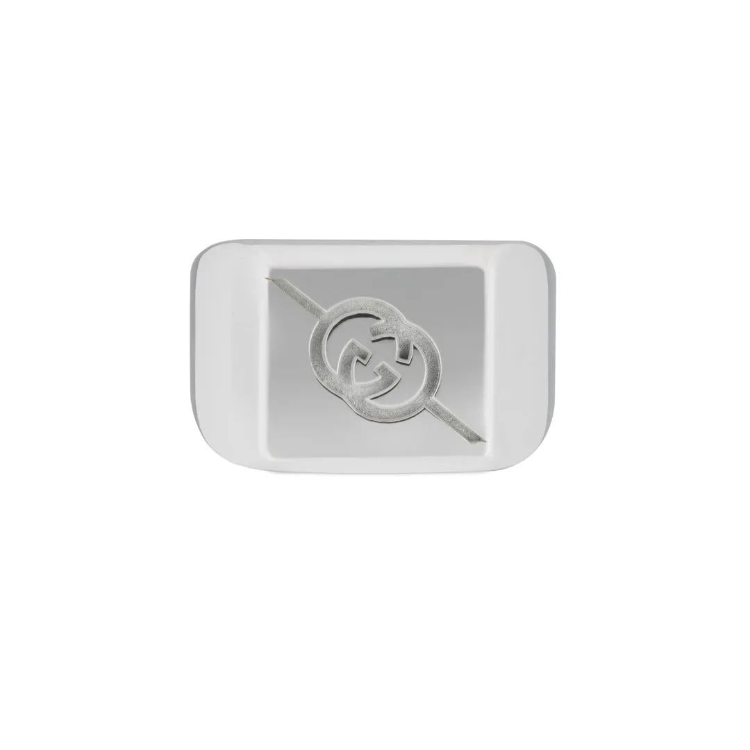 Gucci Tag Sterling Silver Signet Ring D