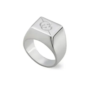 Gucci Tag Sterling Silver Signet Ring D