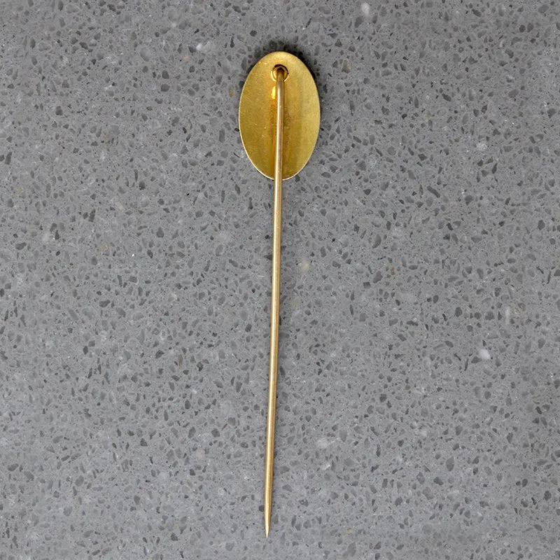 Guilloch?? Enamel & Gold Edwardian Stick Pin