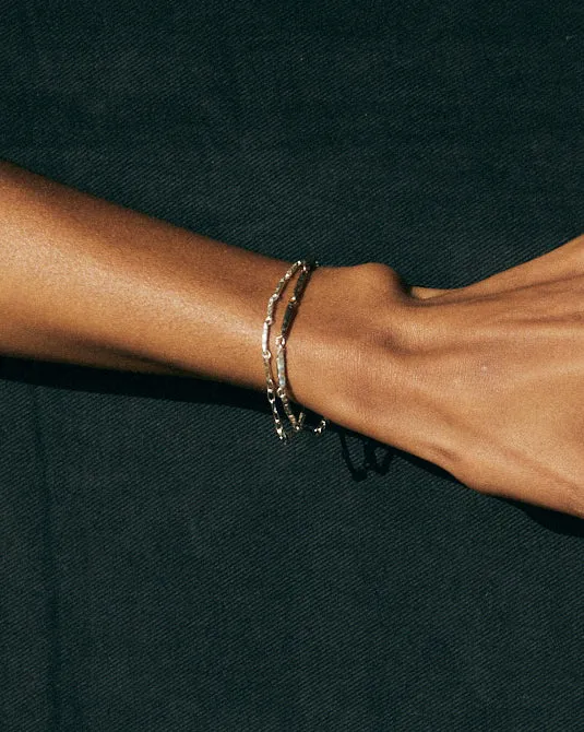 Hammered Bracelet Medium | Silver