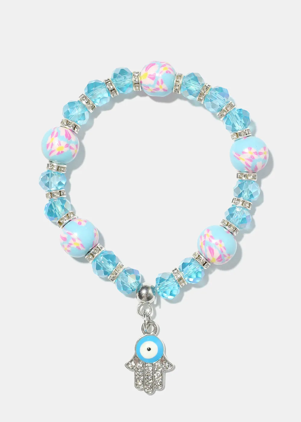 Hamsa Hand Charm Beaded Bracelet