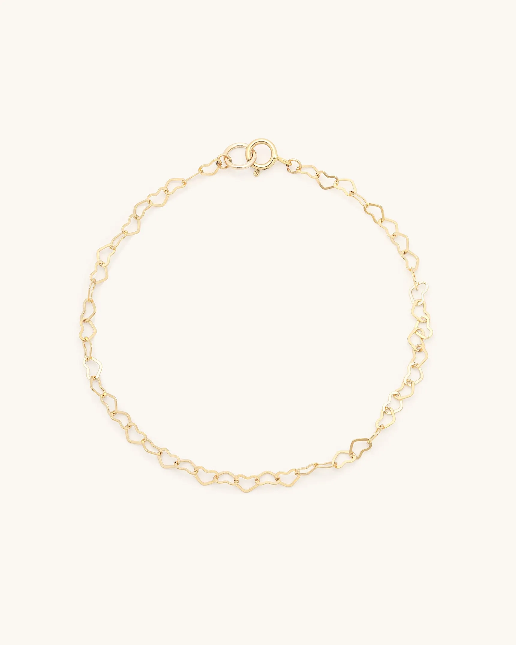 Heart Flat Chain Bracelet