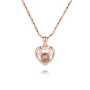 Heart Shaped Love Reindeer Projection Necklace