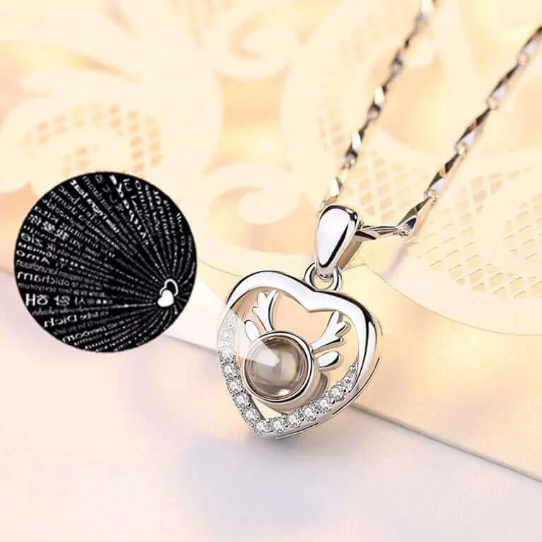 Heart Shaped Love Reindeer Projection Necklace