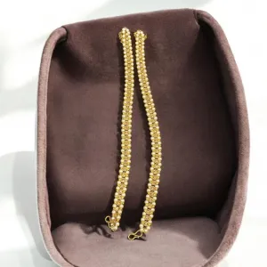 Hira Collections Traditional Gold Plated Pearls Austrian Stones Payal Anklets