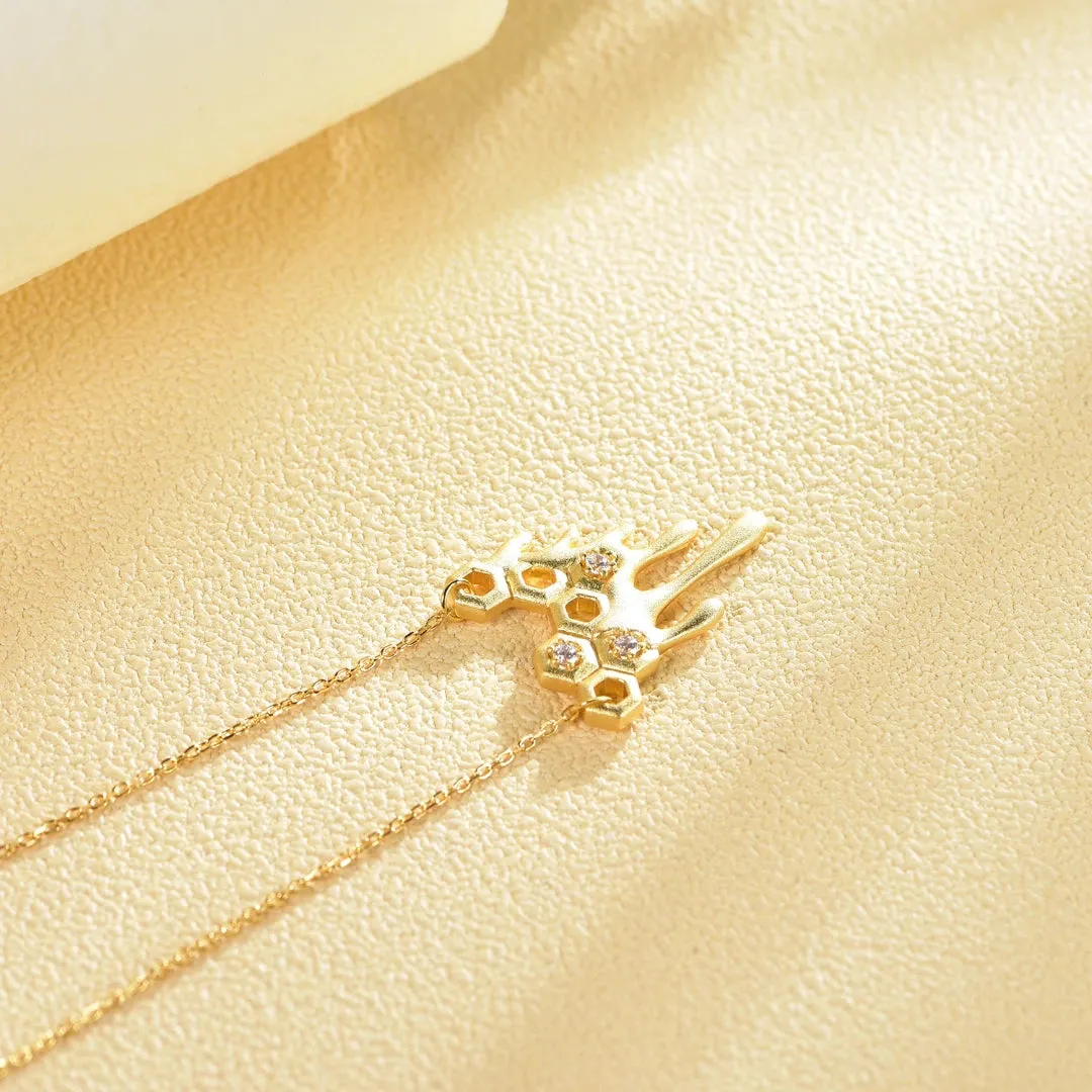 Honeycomb With Dripping Honey Pendant Chain Necklaces Life With MaK??s Honeycomb Bee Kind Jewelry Collection