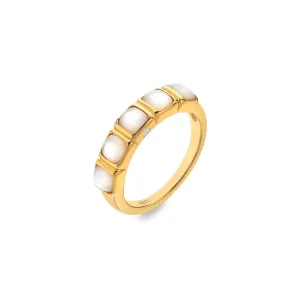 Hot Diamonds Gold Plated Sterling Silver Mother Of Pearl Square Ring