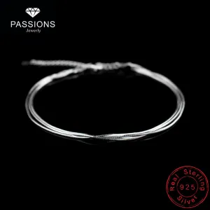 Hot Sale Sexy Beach Multilayer Snake Bones Anklets Foot Chain 925 Sterling Silver Foot Anklet Bracelet For Fashion Women Jewelry