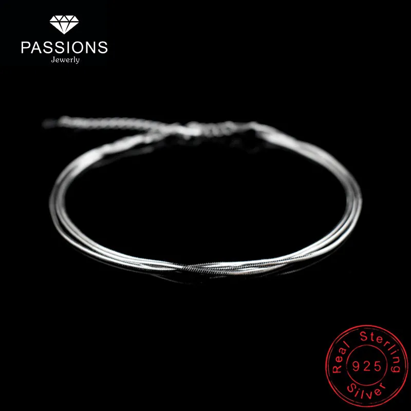 Hot Sale Sexy Beach Multilayer Snake Bones Anklets Foot Chain 925 Sterling Silver Foot Anklet Bracelet For Fashion Women Jewelry