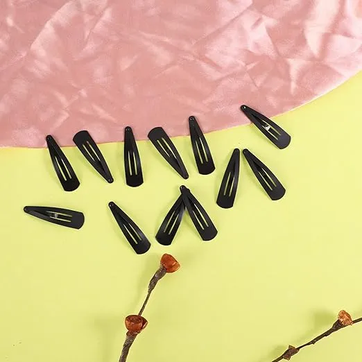 HP HIGH PROFILE Tic Tac Hair Clips made as Korea Hair Accessories for Women and Girls (Regular Matte Black Tic Tac) 24 pcs