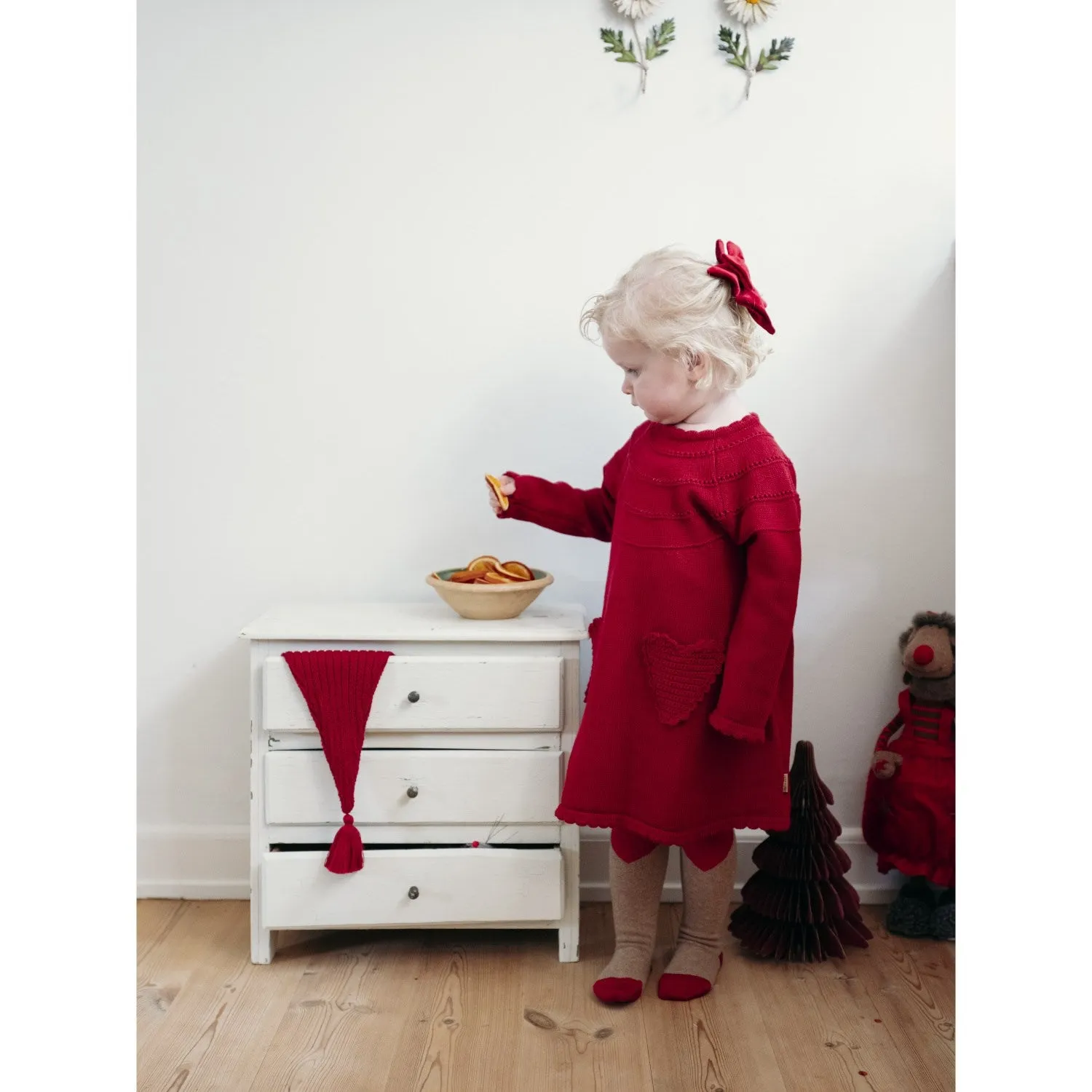 Hust & Claire Teaberry Farhin Xmas Velour Bow
