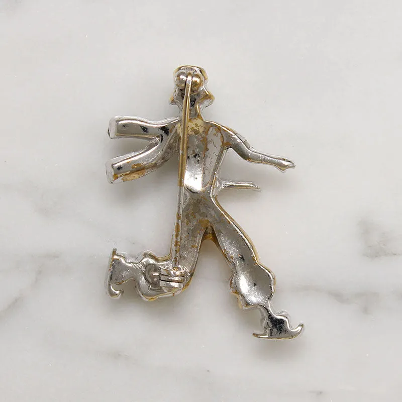 Ice Skater in Golden Harem Pants Costume Brooch
