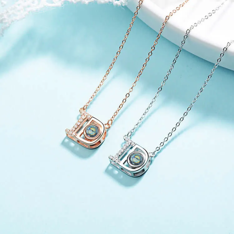 ID Love Memory Projection Stone Necklace with Picture Inside
