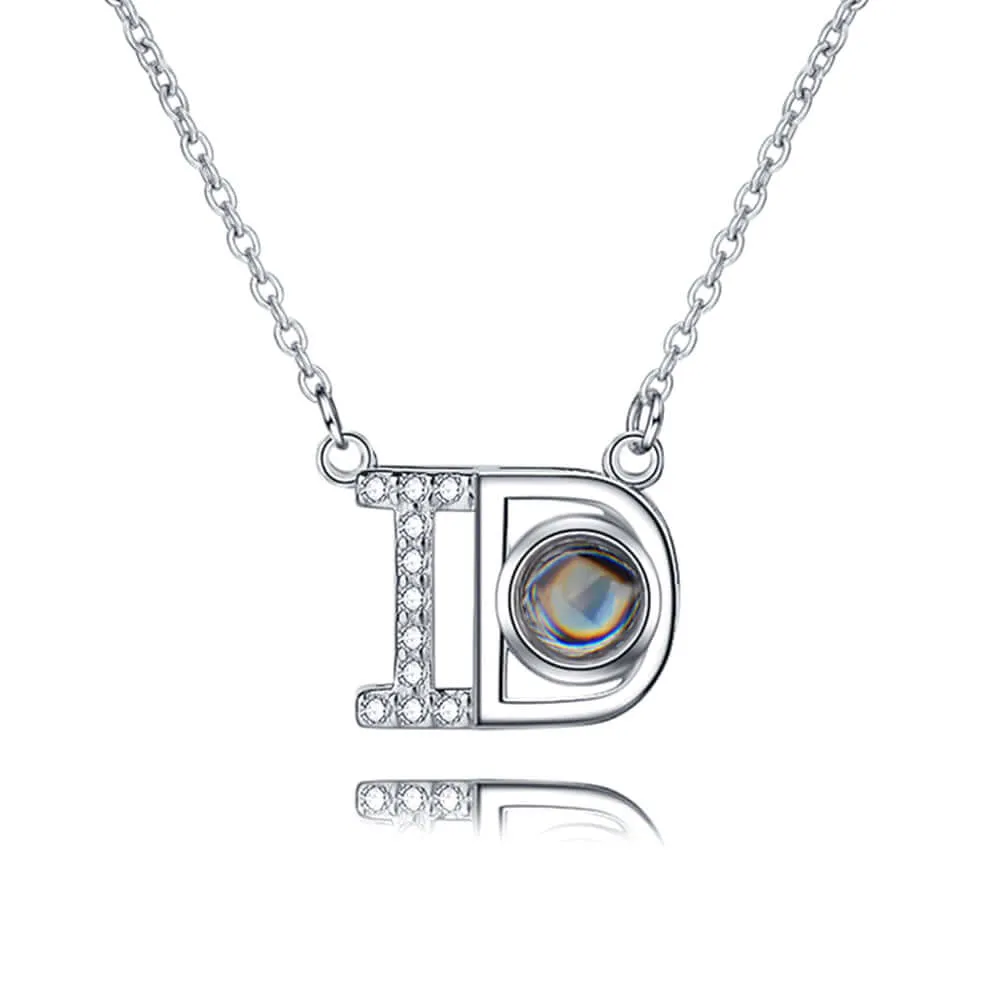 ID Love Memory Projection Stone Necklace with Picture Inside