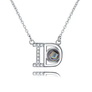 ID Love Memory Projection Stone Necklace with Picture Inside