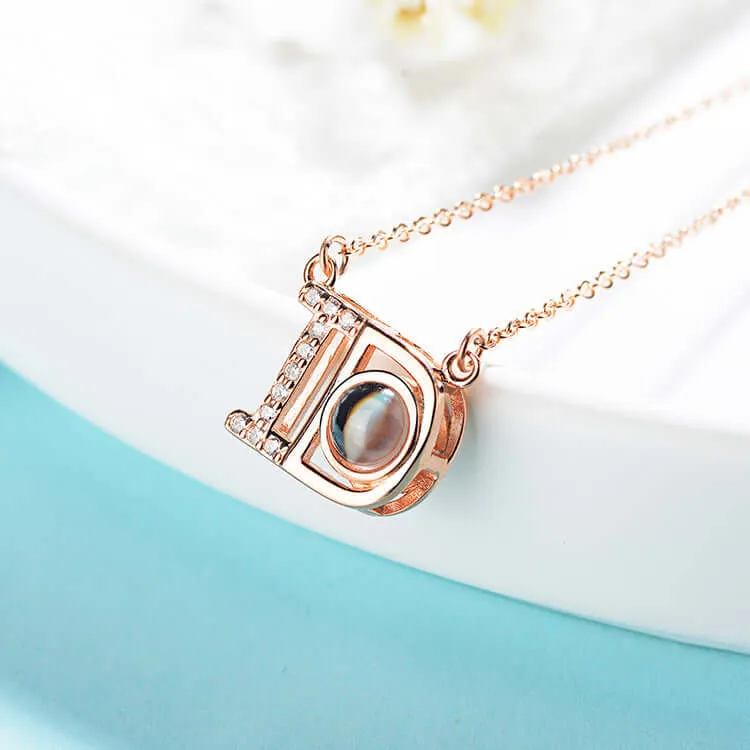 ID Love Memory Projection Stone Necklace with Picture Inside