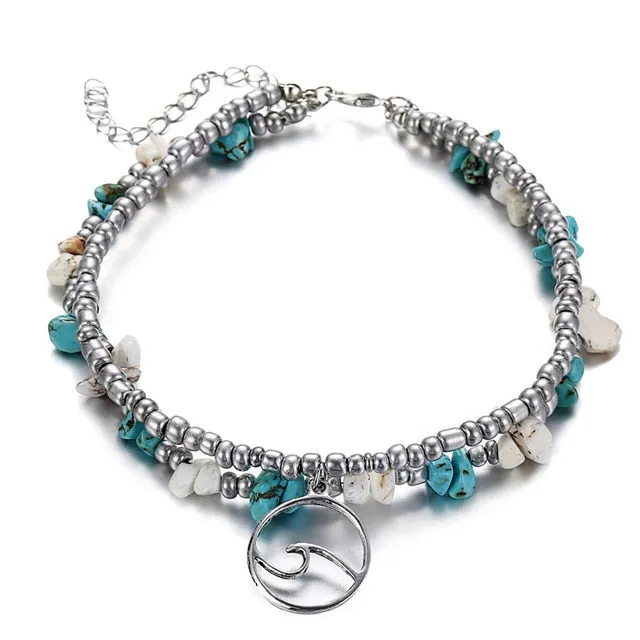 IF YOU New Design Sea Turtles Single Layer Anklet Vintage Dragonfly Style Charm Chain Foot Anklet For Women Jewelry Drop Shipper