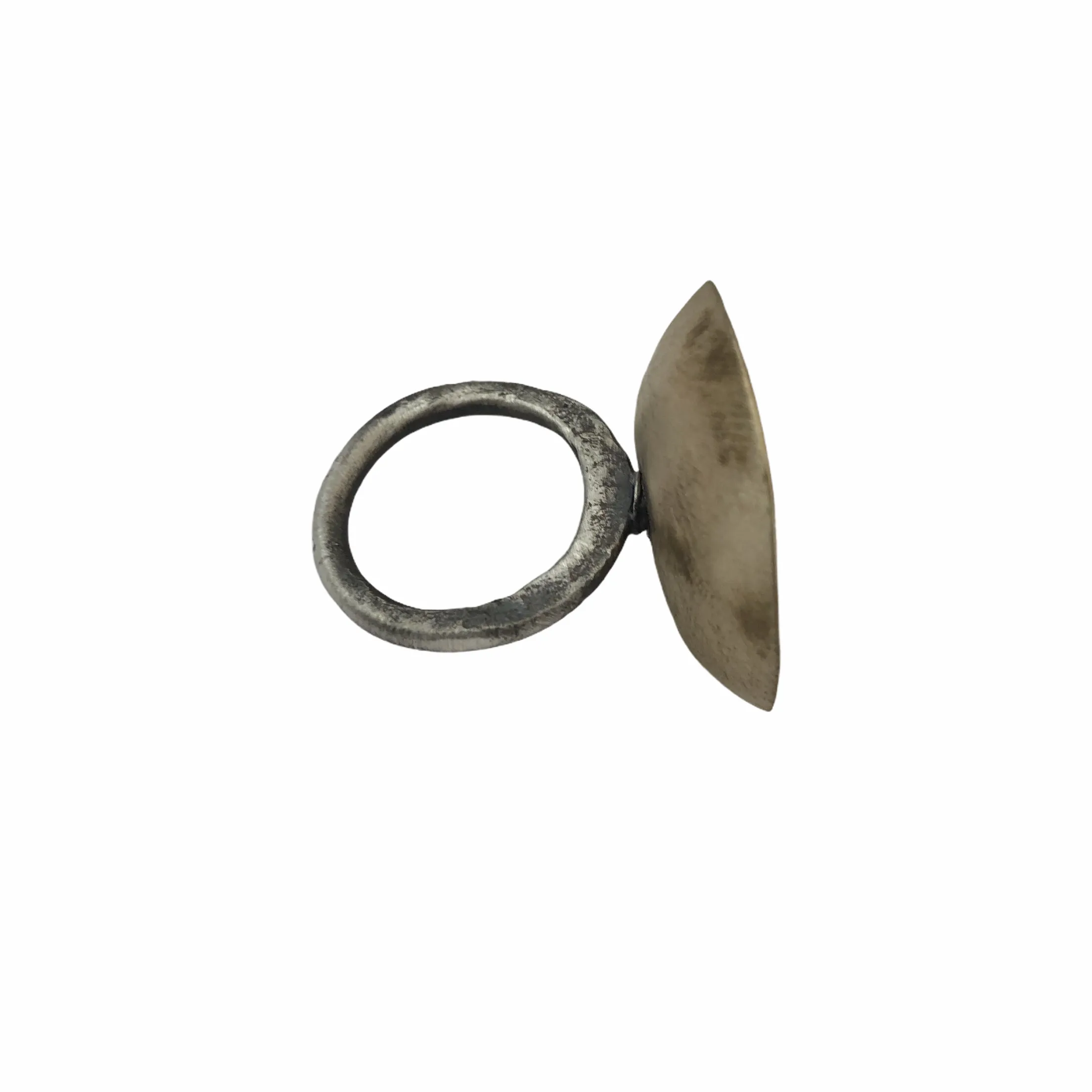 Industrial flower ring with yellow brass