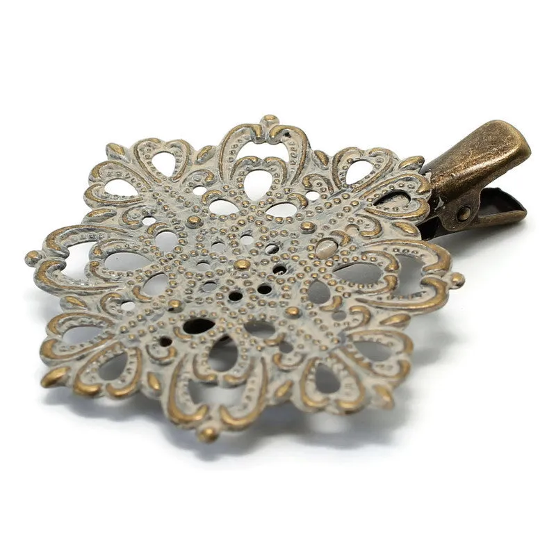 Inspire Hair Clip - Ornate Metal Filigree Sturdy Hair Clip