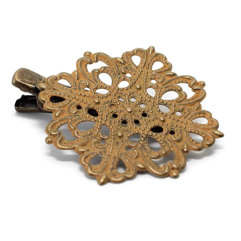 Inspire Hair Clip - Ornate Metal Filigree Sturdy Hair Clip