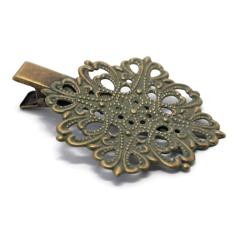 Inspire Hair Clip - Ornate Metal Filigree Sturdy Hair Clip