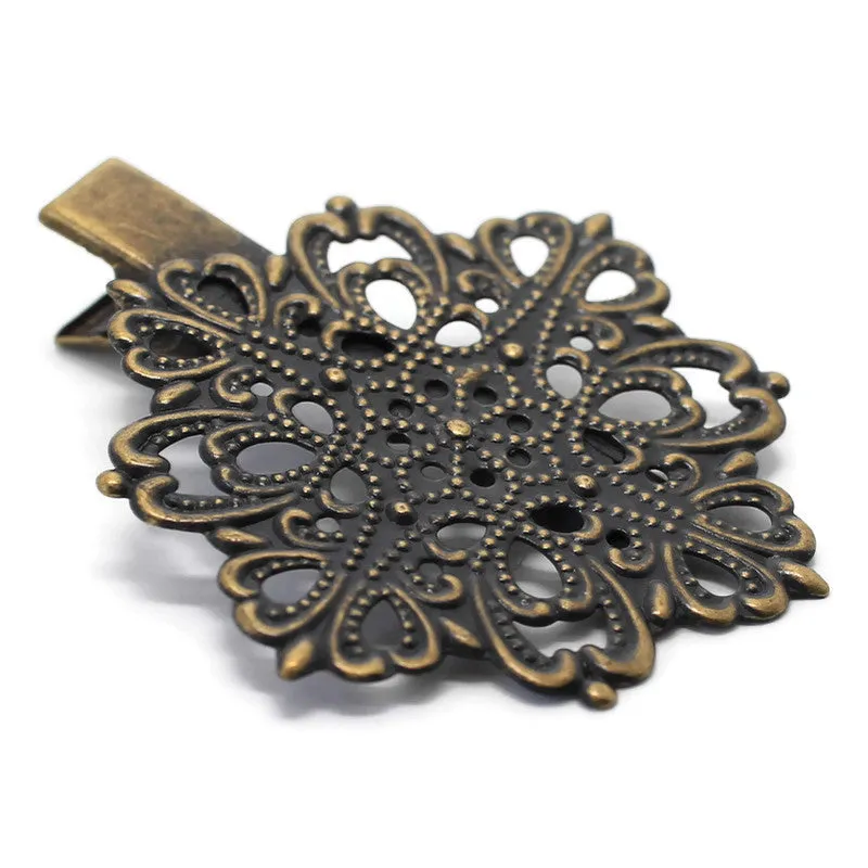 Inspire Hair Clip - Ornate Metal Filigree Sturdy Hair Clip