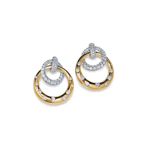 Interlocking Circle Earrings with Diamonds