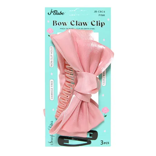 J Babe Bow Claw Clip With Snap Clips